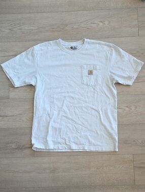 Carhartt White Short Sleeve Pocket Tee with Logo Patch